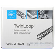 [GBC-ARI-M500127] GBC ARILLO DE METAL TWIN LOOP 1" COLOR NEGRO CAJA CON 20 PZAS-M500127