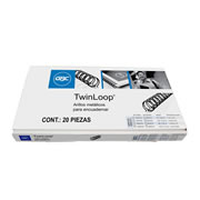[GBC-ARI-M500109] GBC ARILLO DE METAL TWIN LOOP 7/16" COLOR NEGRO CAJA CON 20 PZAS. - M500109
