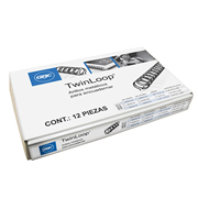 [GBC-ARI-M500124] GBC ARILLO DE METAL TWIN LOOP 7/8" COLOR NEGRO CAJA CON 20 PZAS-M500124