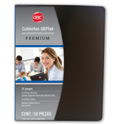 [GBC-CUB-P3544] GBC CUBIERTA PLASTICA LISA PREMIUM TAMAÑO CARTA RAYADA HUMO PAQ. CON 50 PZAS-P3544