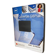 [GBC-CUB-P3562] GBC CUBIERTA PLASTICA LISA TAMAÑO CARTA COLOR NEGRO PAQ. CON 50 PZAS-P3562