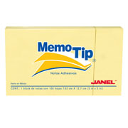 [JAN-NOT-6560305704] JANEL NOTAS ADHESIVAS MEMO TIP AMARILLO (3X5) CON 100 HOJAS-6560305704