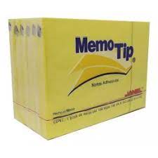 [JAN-NOT-35114234] JANEL NOTAS ADHESIVAS MEMO TIP AMARILLO PASTEL (3X4) CON 100 HOJAS-35114234
