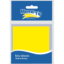 [JAN-NOT-35114159] JANEL NOTAS ADHESIVAS MEMO TIP NEON AMARILLO (3X4) CON 100 HOJAS-35114159