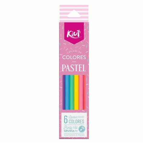[KIU-COL-536094] KIUT NORMA LAPICES DE COLOR PASTEL Y SACAPUNTAS CON 6-536094