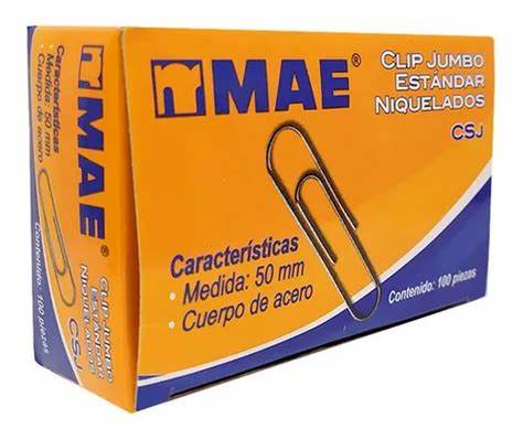 [MAE-CLI-CSJ] MAE CLIP JUMBO DE 50MM CAJA CON 100 PZAS-CSJ