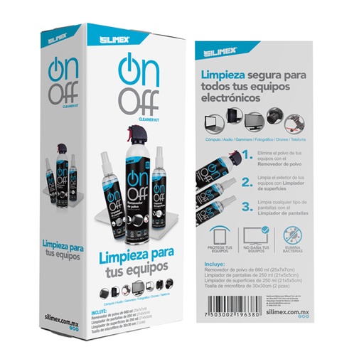 [SLM-LIM-SLXLMP300] SILIMEX LIMPIADOR SLXLMP300 ON OFF CLEANER PACK KIT DE LIMPZA INCL. 1 2MICROFIBRAS-1LIMP PORTATIL