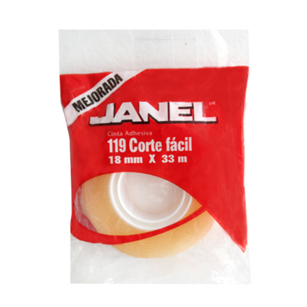 [JAN-CIN-1191865100] JANEL CINTA ADHESIVA TRANSPARENTE CORTE FACIL MODELO 119 18MM X 65M-1191865100 (copia)