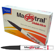 AZOR MARCADOR MAGISTRAL PARA PIZARRON PUNTO FINO COLOR NEGRO CAJA CON 12 PIEZAS-301.84001
