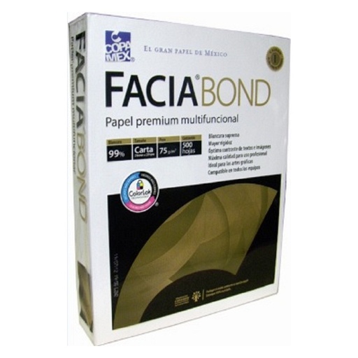 [FAC-PAP-CARTAPQ] FACIA PAPEL BOND CARTA BLANCO BLANCURA 99% 75GRS - 370005